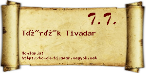 Török Tivadar névjegykártya