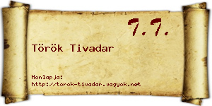 Török Tivadar névjegykártya